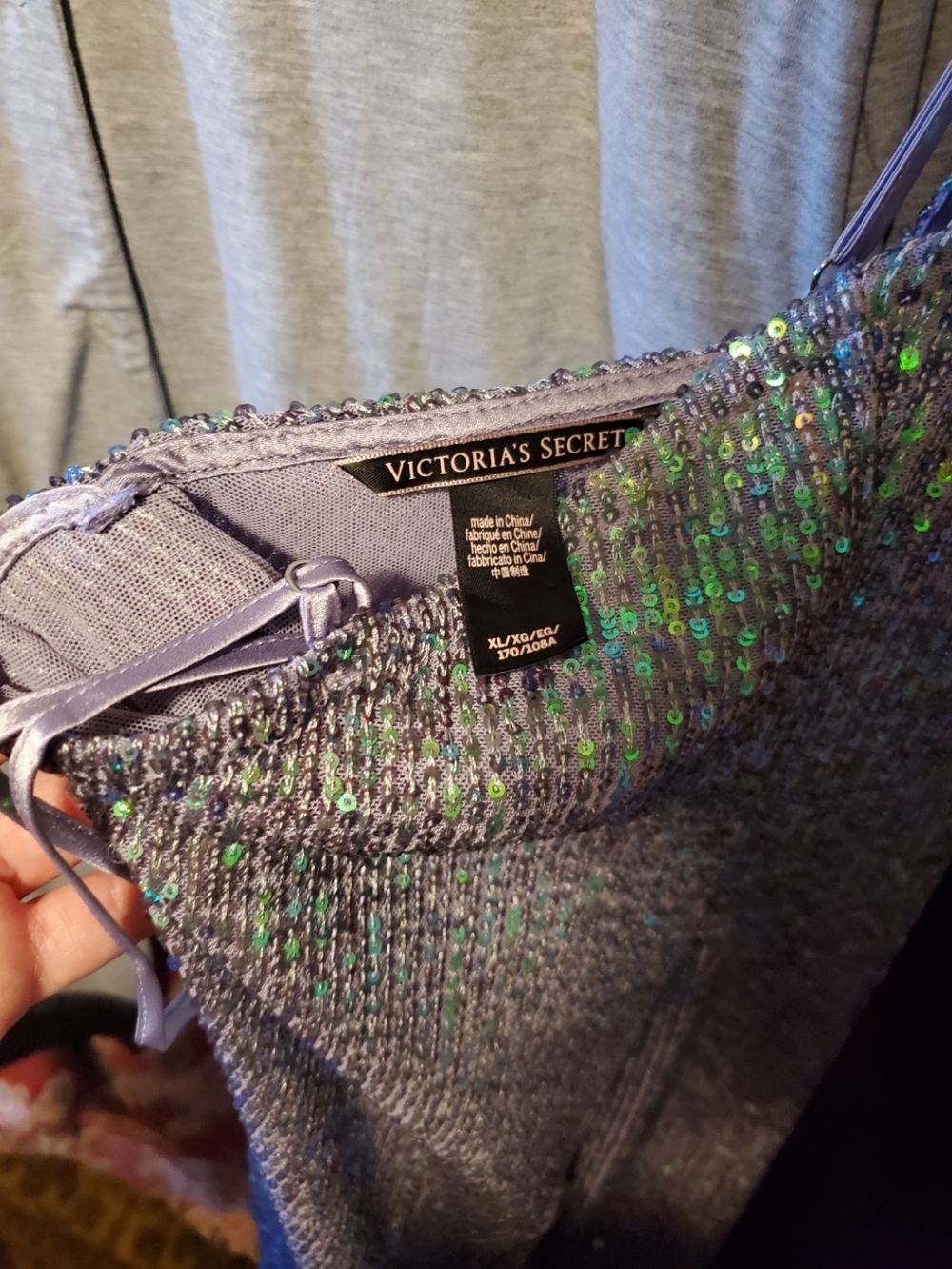 Victoria's Secret Iridescent Sequin Slip Dress XL - Picture 7 of 15